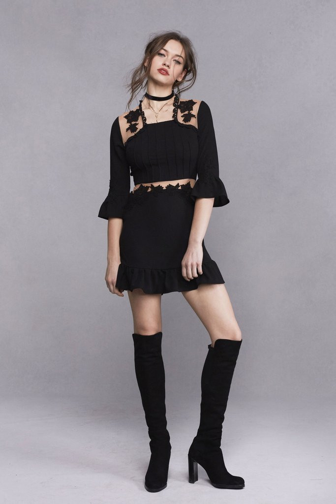 Boutique Applique Dress Black